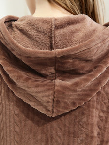 Vente en gros 2023 Nouveau Produit Haute Qualité Plus Size À Capuche Longue Robe Cordon Solide Thermique Peigné Coton Pyjamas Femmes - Product Image 4