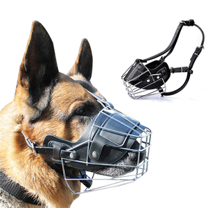 Mordaza de hierro para perros, ajustable, de tamaño mediano/grande, con cesta de alambre alemana, de cuero, personalizada, sólida, al por mayor - Product Image 1