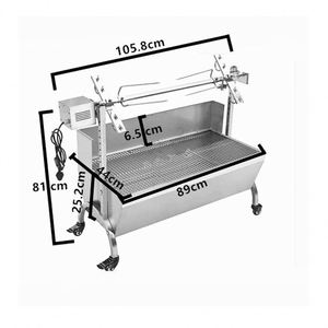 Commercial Restaurant Stainless Steel Powder Coated <b>BBQ</b> Grill Machine Modern Pig Meat Rotisserie Automatic Eco-Friendly <b>Trolley</b> - Product Image 1