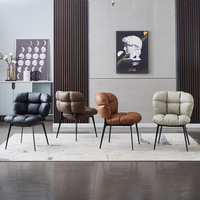 Chaise de salle à manger moderne minimaliste en acier avec accoudoirs et dossier pour salon de beauté, hôtel, restaurant