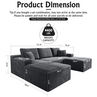 Hersteller aus den USA: Großhandel U-förmiges, knochenloses, modulares Ecksofa-Set, komprimiertes Sofa-Set, Möbel