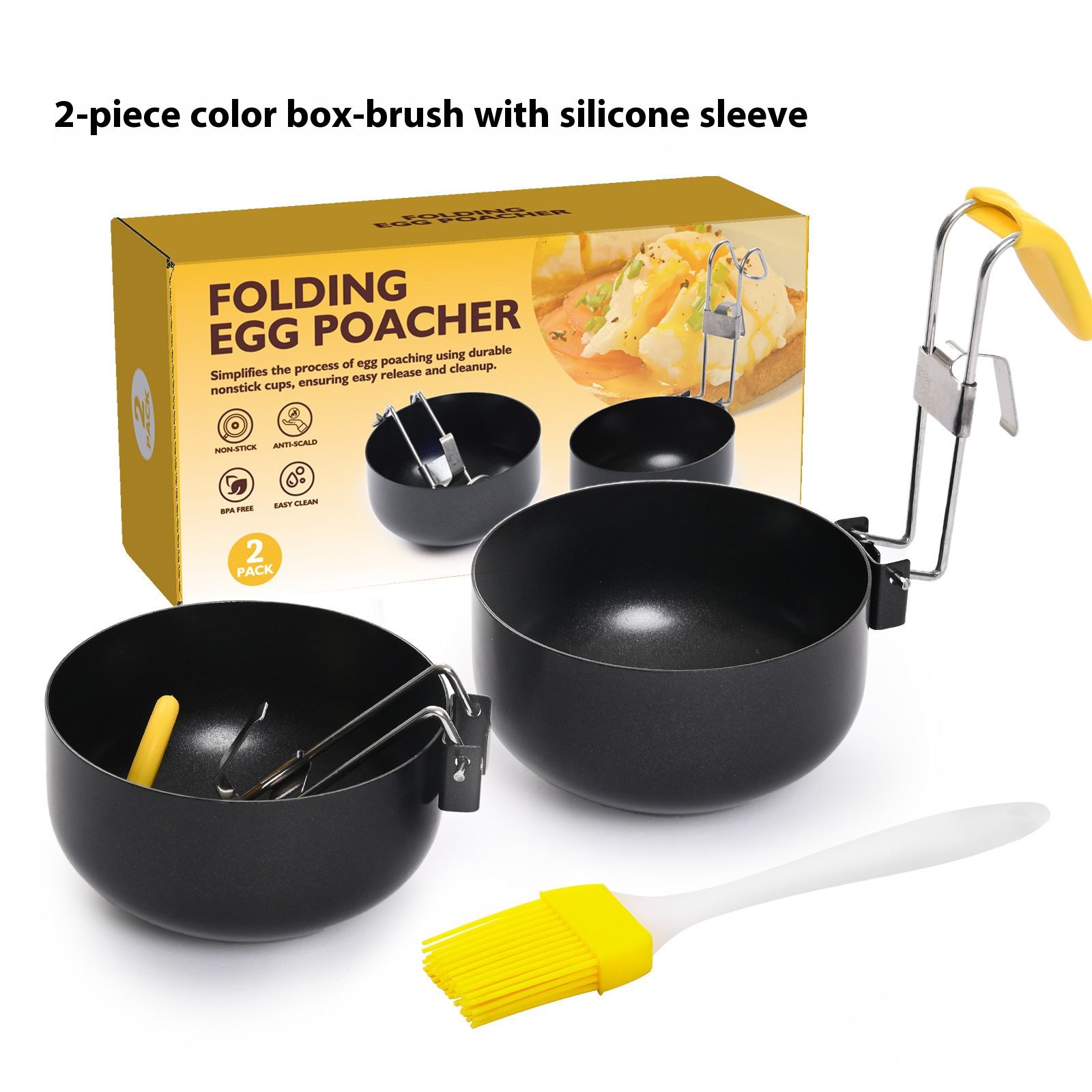 Ensemble 2 pièces avec étui en silicone + boîte de couleur pinceau