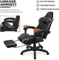 Chaise de bureau de jeu d'usine Chaise d'ordinateur à dossier haut avec appui-tête et soutien lombaire Repose-pieds ergonomique Chaise de joueur réglable