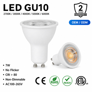 Foco LED GU10 de 7W, Cuerpo de Plástico y Aluminio, AC230V, Sin Parpadeo, Regulable, para Iluminación Interior - Product Image 1