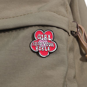 Sming Pins Enamel Girl Read Your Bible PIN feminism Faith lapel Badge BACKPACK เข็มกลัดโลหะ - Product Image 2