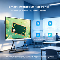 Tableau blanc interactif intelligent 4K UHD Android 15 de 65, 75, 86 pouces avec écran tactile et caméra IA 48MP pour l'éducation scolaire