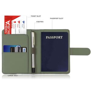 Cartera de Viaje Portátil con Emblema del Águila de Estados Unidos, RFID, al por Mayor, de Cuero Sintético PU, Porta Pasaportes - Product Image 3