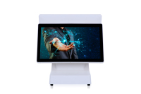 Terminal Punto de Venta Todo en Uno de 15.6 Pulgadas con Pantalla Táctil Doble, Impresora de Efectivo y Estación POS