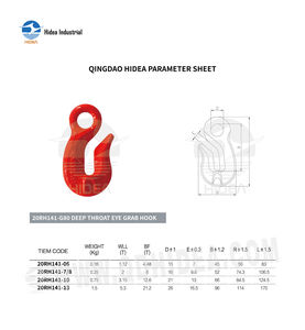 HIDEA Courte-cordes <span class=keywords><strong>de</strong></span> levage <span class=keywords><strong>de</strong></span> 1,12t à 5,3t en acier allié hautement forgé, <span class=keywords><strong>crochet</strong></span> <span class=keywords><strong>de</strong></span> préhension G80 à œil profond, couleur personnalisée - Product Image 2
