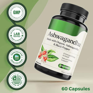 Biochealth GMP Private Label Suplemento Personalizado <span class=keywords><strong>Ashwagandha</strong></span> Extract Cápsulas com <span class=keywords><strong>Ashwagandha</strong></span> Raiz Orgânica e Pimenta Preta - Product Image 3