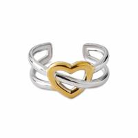 Trendiger offener verstellbarer Ring aus Edelstahl mit langlebiger 18K vergoldeter Oberfläche für die Alltagsmode der Frau.