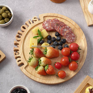 Woodsun Assiette de service en bois massif avec lettrage Holzplatten <span class=keywords><strong>Platon</strong></span> De Madera Para Servir - Product Image 5