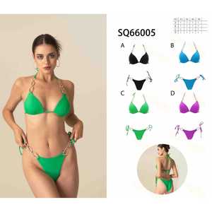 ชุดบิกินี่ไซส์ใหญ่ HDJ สีดำ เอวสูง ช่วยเก็บหน้าท้อง พร้อมลายจุดประดับเลื่อม ชุดว่ายน้ำสองชิ้นสำหรับผู้หญิง ชุดชายหาด - Product Image 1