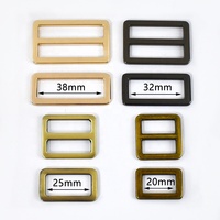 Meetee AP264+F4-4 16-50mm Boucles coulissantes colorées en alliage, accessoires de quincaillerie pour sangle de sac à main, boucle à trois glissières, anneau carré réglable