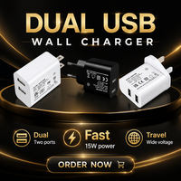 Chargeur mural USB double port Shenzhen Lvxiangyuan 5V 3A avec prises US EU UK, certifié ETL CE UKCA FCC OTP QC 3.0 pour écouteurs et téléphones mobiles