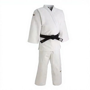 Kimono de karaté blanc 100% coton, coupe classique, unisexe adulte, respirant, vêtement d'arts martiaux avec ceinture noire - Product Image 3