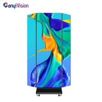 Poster a 3 lati Display a LED P2.5 formato su misura mobile schermo a Led con pavimento a ruota Poster a LED