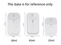 Flacon de parfum plat en plastique blanc, format carte de crédit, rechargeable, avec atomiseur et porte-clés, 35ml, 45ml, 50ml, design original