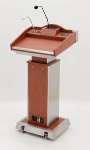 Nuevo Podio Digital Elevable de Madera y Acero Inoxidable para Conferencias, Aulas, Iglesias, Podio Digital Multimedia para Discursos - Product Image 6