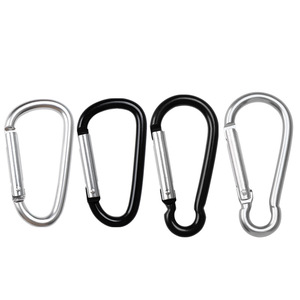 Portachiavi in alluminio con moschettone a forma di D personalizzato colorato per arrampicata su roccia con gancio a scatto con guinzaglio per campeggio ed escursionismo - Product Image 4