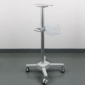 Wholesale aluminum alloy fixed monitor trolley, medical trolley with <b>wire</b> <b>basket</b>, hospital monitor trolley - Product Image 2