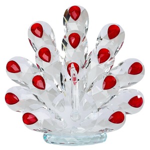 Ornement décoratif pour la maison en cristal de paon, cristal rouge, design moderne, décoration d'entrée, bureau, cadeau pour la fête des mères - Product Image 5