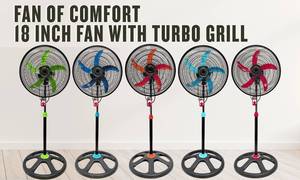 Ventilateur sur pied Turbo Grill 18 pouces Contrôle mécanique portable pour RV Garage Hotel Use US Plug - Product Image 4