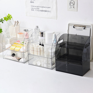 Cosmetic Storage Box Acrylic Desktop Organizer Large Capacity Skincare <b>Makeup</b> Holder <b>Dressing</b> <b>Table</b> Shelf Lipstick Container - Product Image 2