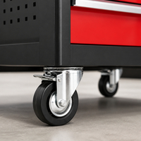 Armoire à outils mobile à 6 tiroirs avec plateau supérieur à lattes et panneau latéral perforé, coffre verrouillable pour garage