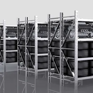 AMJ Medium Duty Stainless Steel Metal Industry Warehouse Tire Storage Shelf Rack