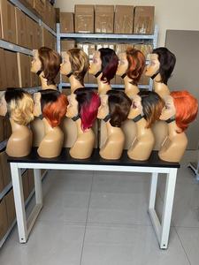 En gros Prix Offre Spéciale #613 Lutin court Curl Blonde Dentelle Perruques 100% de cheveux humains fait à la main dentelle Transparent - Product Image 5