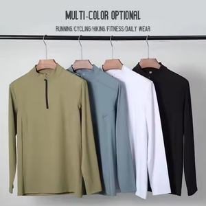 Pull à col montant et demi-zip de nouvelle conception, pull pour homme, hauts d'automne et d'hiver, t-shirt en tissu personnalisé, manches longues pour homme - Product Image 5