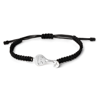 Couple sport cordon Bracelet nom gravé réglable noir corde noeud acier inoxydable Padel breloques Sport pendentif cadeau pour les Couples