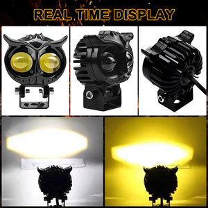 Đèn sương mù LED hai màu thiết kế hình cú, đèn pha, đèn trợ sáng LED cho xe máy, đèn LED phụ trợ cho xe máy, Luz Para Moto - Product Image 6