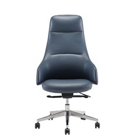 Chaise de bureau SITSTAR BOSS pivotante en cuir PU, réglable en hauteur, avec vérin à gaz classe 3, base en aluminium, design professionnel