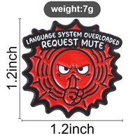 Broche en émail souple « Angry Face Mute Request » avec texte humoristique, en alliage de zinc, pour sac, manteau, chapeau, ornement quotidien, loisirs