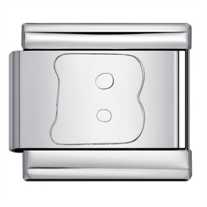 Bracelet modulaire en acier inoxydable anti-ternissement avec breloque italienne - Initiales personnalisées A-Z - Vente en gros de bijoux - Product Image 3