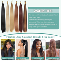 Extensions de cheveux synthétiques longs et raides de 24 pouces, tissage simple, pour tresses au crochet, pour femmes noires
