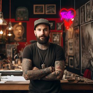 Letrero de Neón con Diseño de Tatuaje para Decoración de Pared, Luces <span class=keywords><strong>LED</strong></span> para Estudio, Rojo con Luz <span class=keywords><strong>LED</strong></span> de Neón Morada con Diseño de Tatuaje - Product Image 6