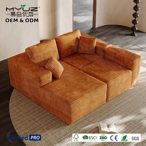 Sofá Modular Moderno de Tela Comprimida <span class=keywords><strong>para</strong></span> <span class=keywords><strong>Sala</strong></span> de Estar, Plegable, de Doble Uso, Relleno de Esponja, <span class=keywords><strong>para</strong></span> Apartamentos Pequeños, Sofá Perezoso de Corduroy - Product Image 4