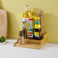 Support de rangement multifonctionnel pour la cuisine en bois de bambou, présentoir à épices à 3 niveaux, organisateur