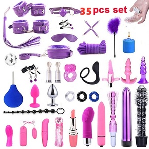 Adult Binding Combination Anal Plug Butterfly Ring Vibrator Sex Toy Mask  Ankle Handcuff BDSM Game Play Accessory