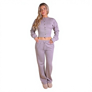 Vêtements pour femmes OEM&ODM, ensemble sweat-shirt et pantalon de survêtement 2 pièces pour l'automne, vêtements de sport, ensembles de survêtements - Product Image 1