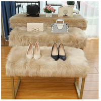 Tapis de présentation en peluche antidérapant, tapis de sol moelleux en fausse fourrure de mouton rose, tapis de salon bleu