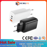 Portable Mini Taille 1 Usb a 2 Type C Port 65w Usb c a PD Type c Chargeur mural à charge rapide
