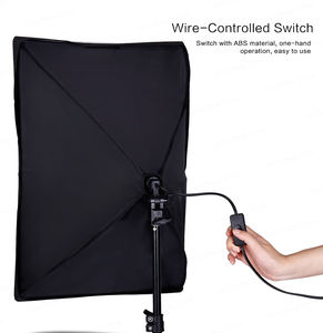 Kit <span class=keywords><strong>Softbox</strong></span> Studio Photo Rectangulaire Portable avec Éclairage LED, Tente Boîte à Lumière Douce 50x70 - Product Image 5