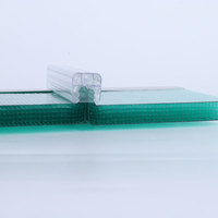 Plaque alvéolaire en polycarbonate à six couches, résistante à la chaleur et aux UV, avec fixation murale en U et double crochet, 10mm, 12mm, 14mm, 16mm, 18mm, pour serre
