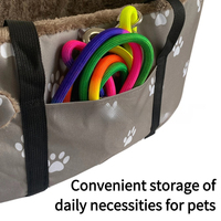Coussin de voyage pour animaux de compagnie (chats et chiens) pour console de voiture, siège rehausseur, en tissu éponge pelucheux, lavable, avec sangle, accessoires de voyage, OEM d'usine