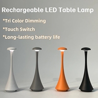 Lampe de table sans fil champignon rechargeable LED minimaliste Veilleuse de chevet à intensité variable avec contrôle tactile de luxe pour café de restaurant