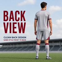 Ensemble de maillot et short de football gris bordeaux personnalisé, respirant, à manches courtes, pour l'entraînement quotidien des clubs de football amateurs